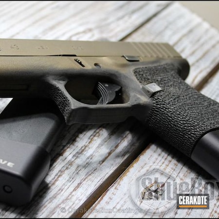 Powder Coating: Glock 43,Glock,Wartorn,Burnt Bronze H-148,Stippled