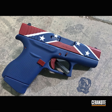 Powder Coating: Confederate Flag,Glock 43,Crimson H-221,Glock,Snow White H-136,NRA Blue H-171,Pistol,Stars and Bars