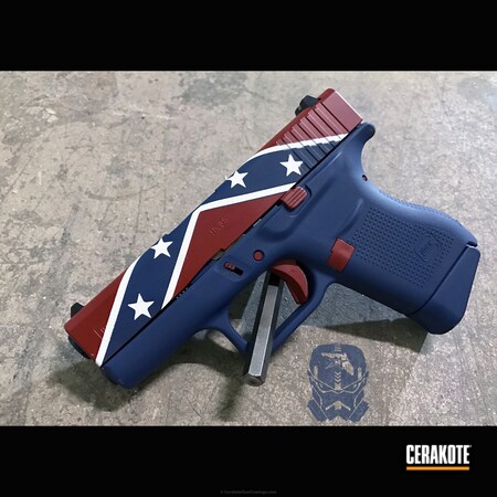 Powder Coating: Confederate Flag,Glock 43,Crimson H-221,Glock,Snow White H-136,NRA Blue H-171,Pistol,Stars and Bars