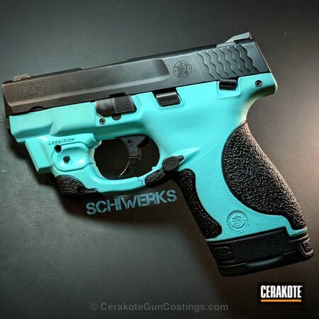 Powder Coating: Graphite Black H-146,Smith & Wesson,Two Tone,Pistol,Robin's Egg Blue H-175