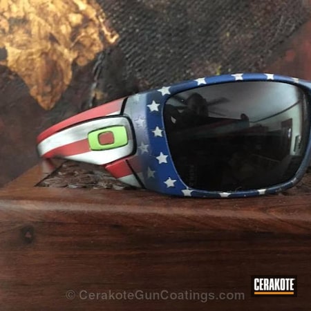 Powder Coating: Sunglasses,Distressed,Snow White H-136,NRA Blue H-171,USMC Red H-167,Shades,More Than Guns,Oakley,Distressed American Flag