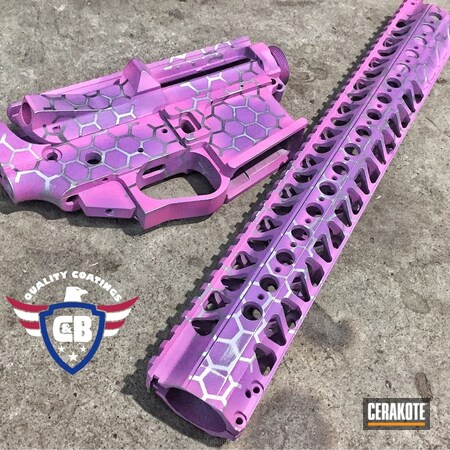 Powder Coating: Satin Aluminum H-151,SWAT Arms,Graphite Black H-146,Ladies,AR-15,Hextek Pattern,Sky Blue H-169,Prison Pink H-141