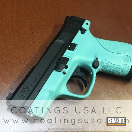 Powder Coating: Smith & Wesson M&P,Smith & Wesson,Two Tone,Pistol,Robin's Egg Blue H-175
