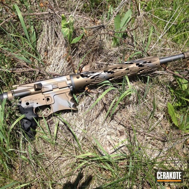 Cerakoted: Freehand Camo,Burnt Bronze H-148,HVM-15,Titanium H-170,Tactical Rifle,7.62x39mm