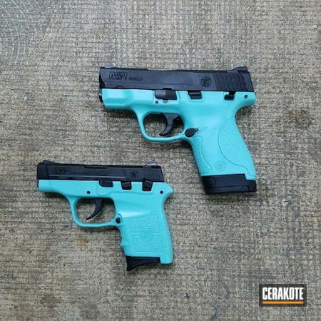 Powder Coating: Matching Set,Smith & Wesson,Ladies,Robin's Egg Blue H-175,Pistols