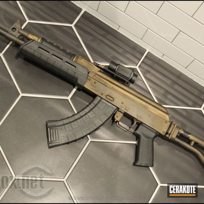 Cerakoted: Custom,Graphite Black H-146,Two Tone,AK Assault Rifle,Burnt Bronze H-148,Camo,AK-47,Wartorn,Draco,AK Rifle