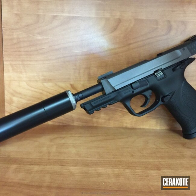 Cerakoted: Graphite Black C-102,Two Tone,Smith & Wesson,Midnight Green H-252,Pistol,Suppressor