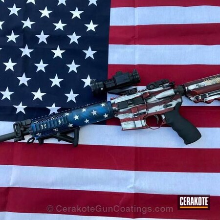 Powder Coating: Bright White H-140,Graphite Black H-146,NRA Blue H-171,Gold H-122,USMC Red H-167,Tactical Rifle,American Flag,AR-15,Rock River Arms