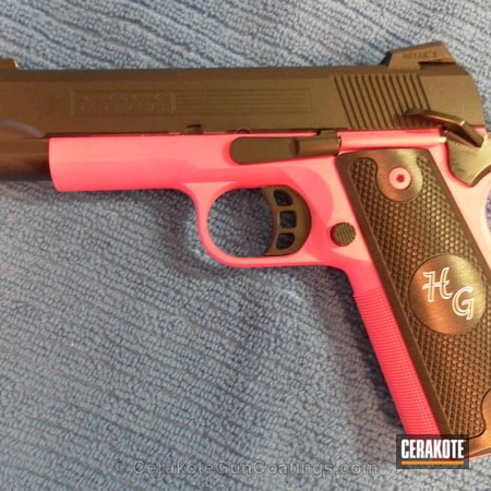 Powder Coating: Graphite Black H-146,1911,Ladies,Handguns,Hero Guns,Prison Pink H-141
