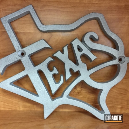 Powder Coating: Custom Sign,Texas Cerakote,Crushed Silver H-255,More Than Guns