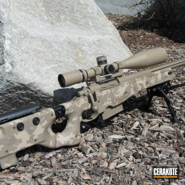 Cerakoted H-235 Coyote Tan With H-265 Flat Dark Earth And H-199 Desert Sand