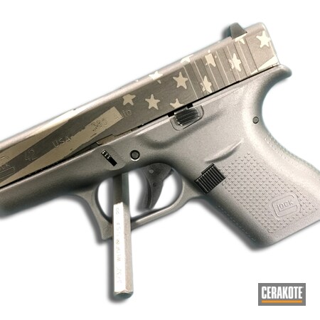 Powder Coating: Glock,Pistol,Tungsten H-237,Titanium H-170,Glock 42,Distressed American Flag