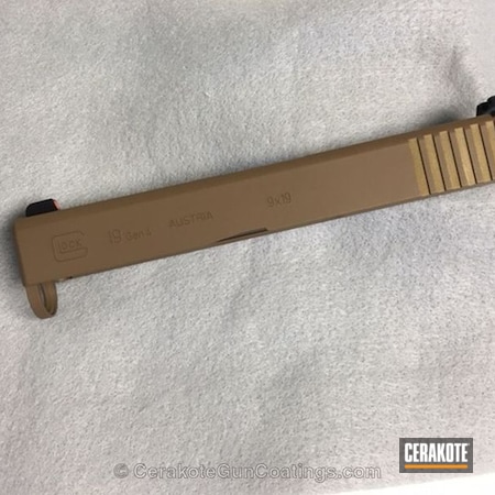 Powder Coating: Slide,9mm,Glock,Copper Brown H-149,Pistol,Burnt Bronze H-148,Glock 19C