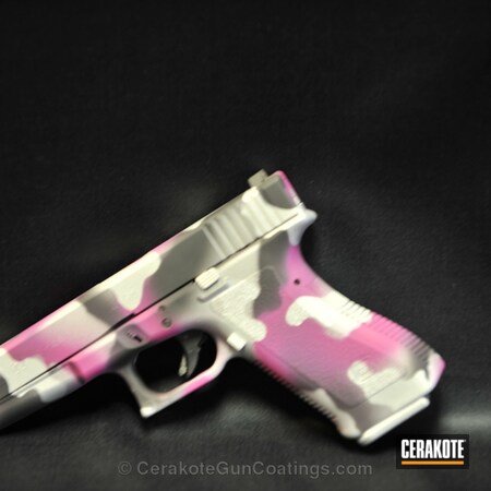 Powder Coating: Satin Aluminum H-151,Glock,Ladies,Handguns,Tungsten H-237,Prison Pink H-141
