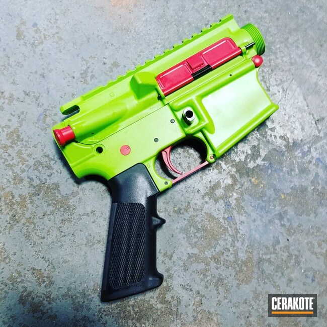 Cerakoted: Upper / Lower,FIREHOUSE RED H-216,Zombie Green H-168