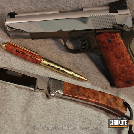 Powder Coating: 1911,Handguns,Hero Guns,Tarjac Green H-206,Burnt Bronze H-148
