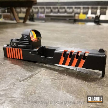 Powder Coating: Hunter Orange H-128,Machined Slide,RMR Optic,Graphite Black H-146,Glock,RMR Cut,Milled,Gun Metal
