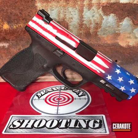 Powder Coating: Bright White H-140,Smith & Wesson,NRA Blue H-171,Pistol,USMC Red H-167,Chippewa Falls,MARC-ON,Chippewa Falls Gun Coating,American Flag,Eau Claire