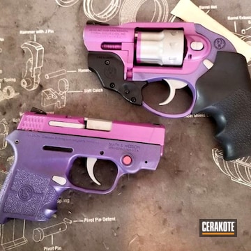 Cerakoted H-217 Bright Purple, H-170 Titanium And H-197 Wild Purple