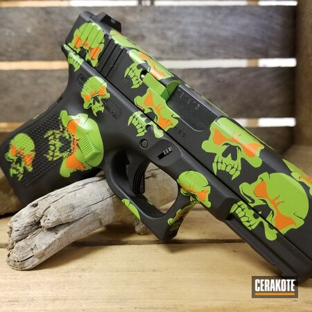 Powder Coating: Hunter Orange H-128,Graphite Black H-146,Glock,Skull Camo,Zombie Green H-168,Pistol,Glock 19