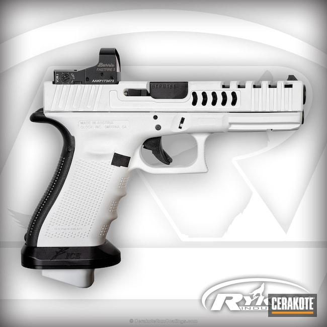 Cerakoted: Bright White H-140,Burris Fastfire 3,Pistol,Glock,Glock 17,Custom Glock Slide
