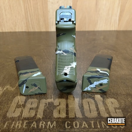 Powder Coating: Glock 29,Bright White H-140,Glock,Tiger Stripes,10mm,Pistol,Armor Black H-190,Noveske Bazooka Green H-189,Custom Camo