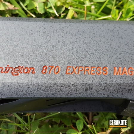 Powder Coating: Graphite Black H-146,Shotgun,Pump-action Shotgun,Remington 870,Remington,Sniper Grey H-234,Spatter Pattern