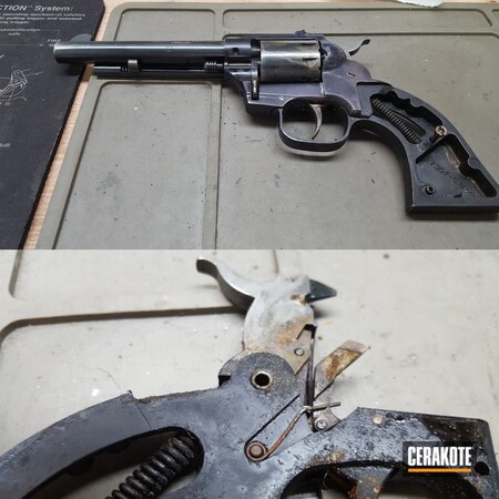 Powder Coating: Graphite Black H-146,Fire Victim,Refurbished,Revolver,Before and After