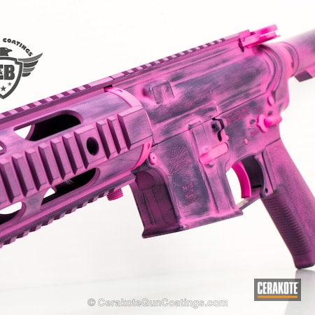Powder Coating: Distressed,Girls Gun,Palmetto State Armory,Bright Purple H-217,Tactical Rifle,Battleworn,Prison Pink H-141