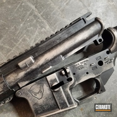 Powder Coating: Free Hand,Honeybadger,Distressed Iron,Custom Camo,AR-15,Titanium H-170,Custom,Graphite Black H-146,Distressed,Camo,Spikes,Spikes Receiver,Tactical Rifle,Heavy Distress,Color Blend
