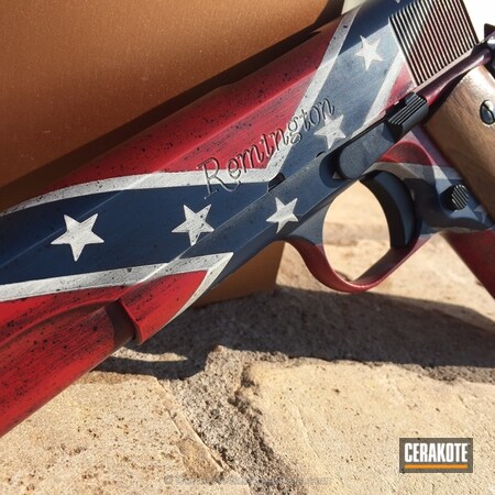 Powder Coating: Confederate Flag,KEL-TEC® NAVY BLUE H-127,Bright White H-140,Graphite Black H-146,1911,Handguns,Pistol,FIREHOUSE RED H-216,Battleworn