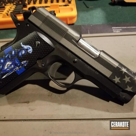 Powder Coating: Graphite Black H-146,1911,Thin Blue Line,Handguns,Pistol,Rock Island Armory,American Flag,Tungsten H-237