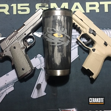 Cerakoted H-146 Graphite Black With H-122 Gold And H-214 Smith & Wesson Grey