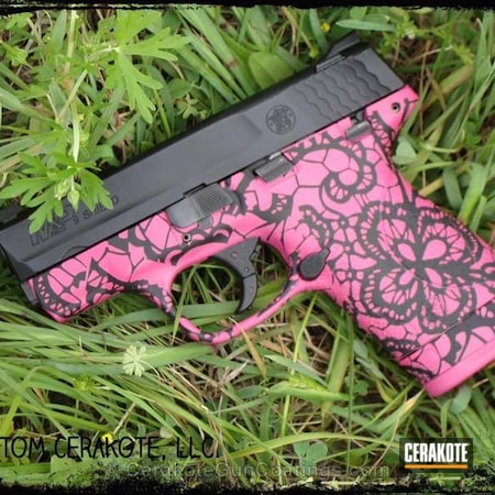 Powder Coating: Matching Set,Graphite Black H-146,Smith & Wesson,Ladies,Lace,Prison Pink H-141