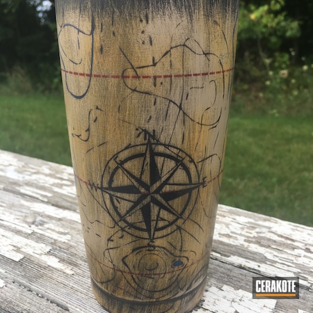 Powder Coating: Topographical Map,Graphite Black H-146,Distressed,DESERT SAND H-199,Gold H-122,Textured,More Than Guns,Compass,Custom YETI Cup