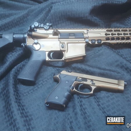 Powder Coating: Graphite Black H-146,Pistol,Beretta,AR Pistol,AR-15,Burnt Bronze H-148