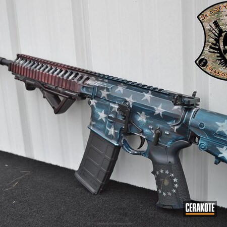 Powder Coating: Bright White H-140,Custom Color,Graphite Black H-146,Tattered Flag,Distressed,NRA Blue H-171,SOG Armory,Custom Mix,Tactical Rifle,American Flag,FIREHOUSE RED H-216,Battleworn