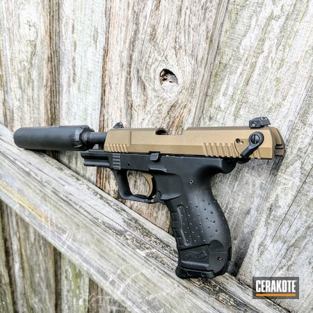 Powder Coating: Two Tone,Pistol,Walther,Armor Black H-190,Burnt Bronze H-148,Silencer,P22