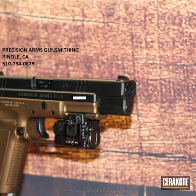Cerakoted: Custom,.45 ACP,Burnt Bronze H-148,Springfield XD,Pistol