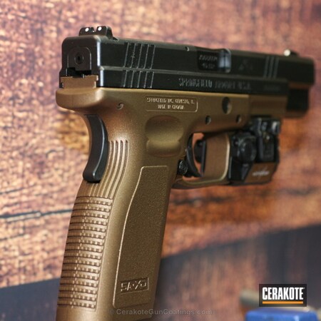 Powder Coating: .45 ACP,Pistol,Springfield XD,Burnt Bronze H-148,Custom
