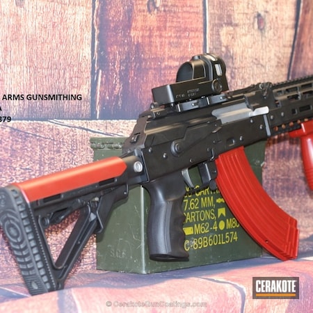 Powder Coating: Crimson H-221,AK-47,Texas Weapon Systems,Armor Black H-190,AK Rifle