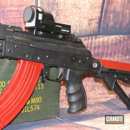 Powder Coating: Crimson H-221,AK-47,Texas Weapon Systems,Armor Black H-190,AK Rifle