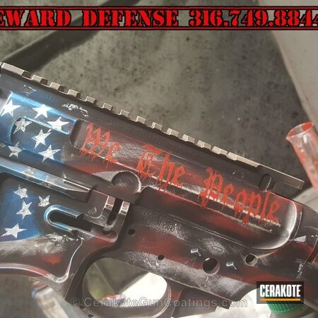 Powder Coating: Bright White H-140,Distressed,NRA Blue H-171,Tactical Rifle,American Flag,FIREHOUSE RED H-216