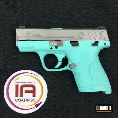 Powder Coating: Smith & Wesson M&P,Smith & Wesson,Two Tone,Pistol,Robin's Egg Blue H-175