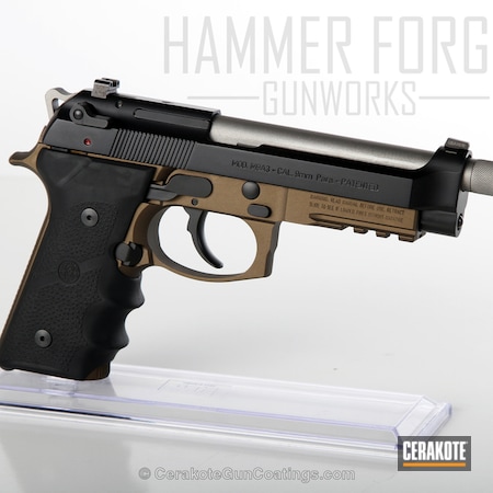 Powder Coating: Graphite Black H-146,Handguns,Pistol,Beretta,Custom Mix,Beretta M9,Dark Bronze,Burnt Bronze H-148,Titanium H-170,m9a3