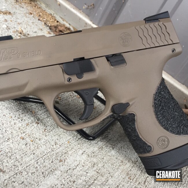 Cerakoted H-265 Flat Dark Earth And H-190 Armor Black