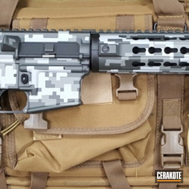 Cerakoted: Snow White H-136,Digital Camo,Graphite Black H-146,BATTLESHIP GREY H-213,Tactical Rifle,SIG™ DARK GREY H-210,AR-15