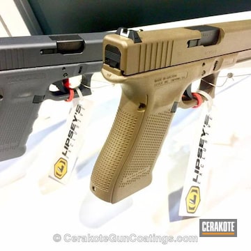 Cerakoted H-261 Glock Fde And H-184 Glock Grey