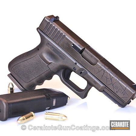 Powder Coating: Graphite Black H-146,Glock,Pistol,Glock 19,Burnt Bronze H-148