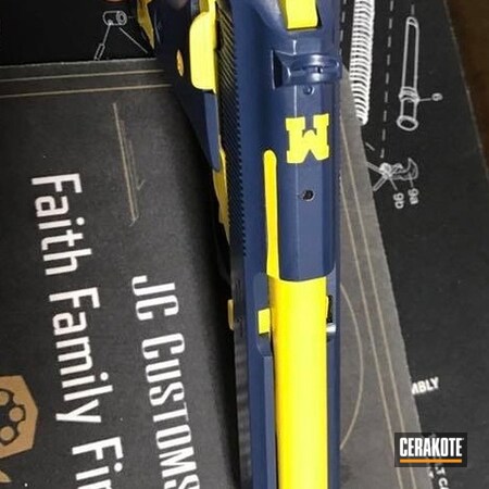 Powder Coating: KEL-TEC® NAVY BLUE H-127,Corvette Yellow H-144,Pistol,University of Michigan,College Theme